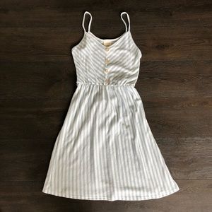 Light Blue and White Striped Dress